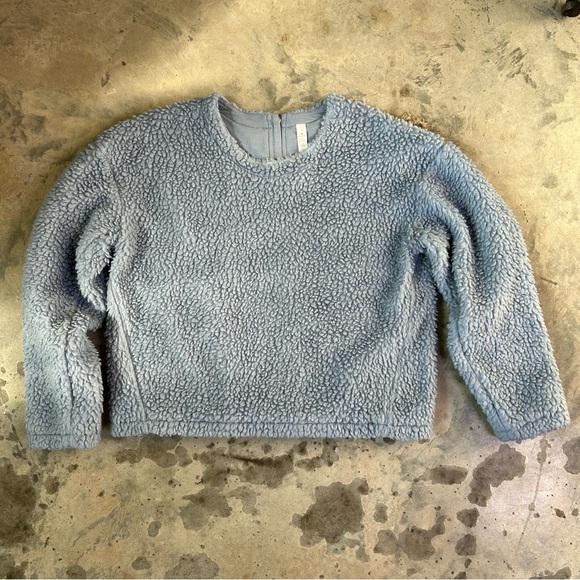 Lululemon Wool Whenever Chambray Blue Pullover Crew Size 8 - Picture 2 of 13